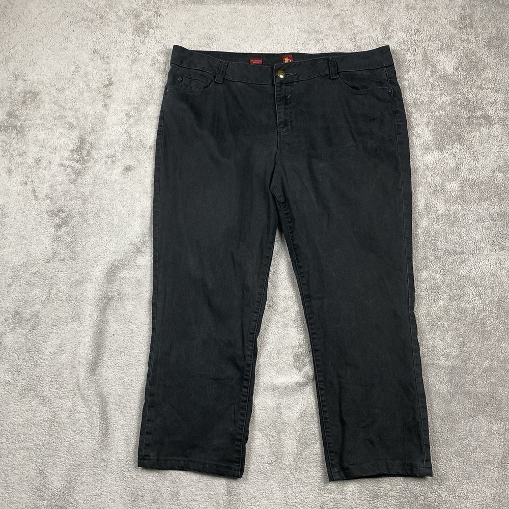 Sasson Ooh La La Straight Leg Hustle Jeans Women's Size 18 Black‎